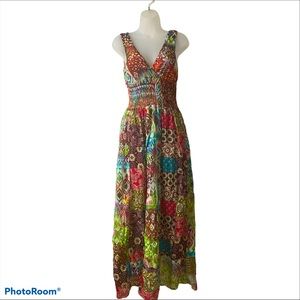 3 Angels Multi Color Boho Maxi Dress
